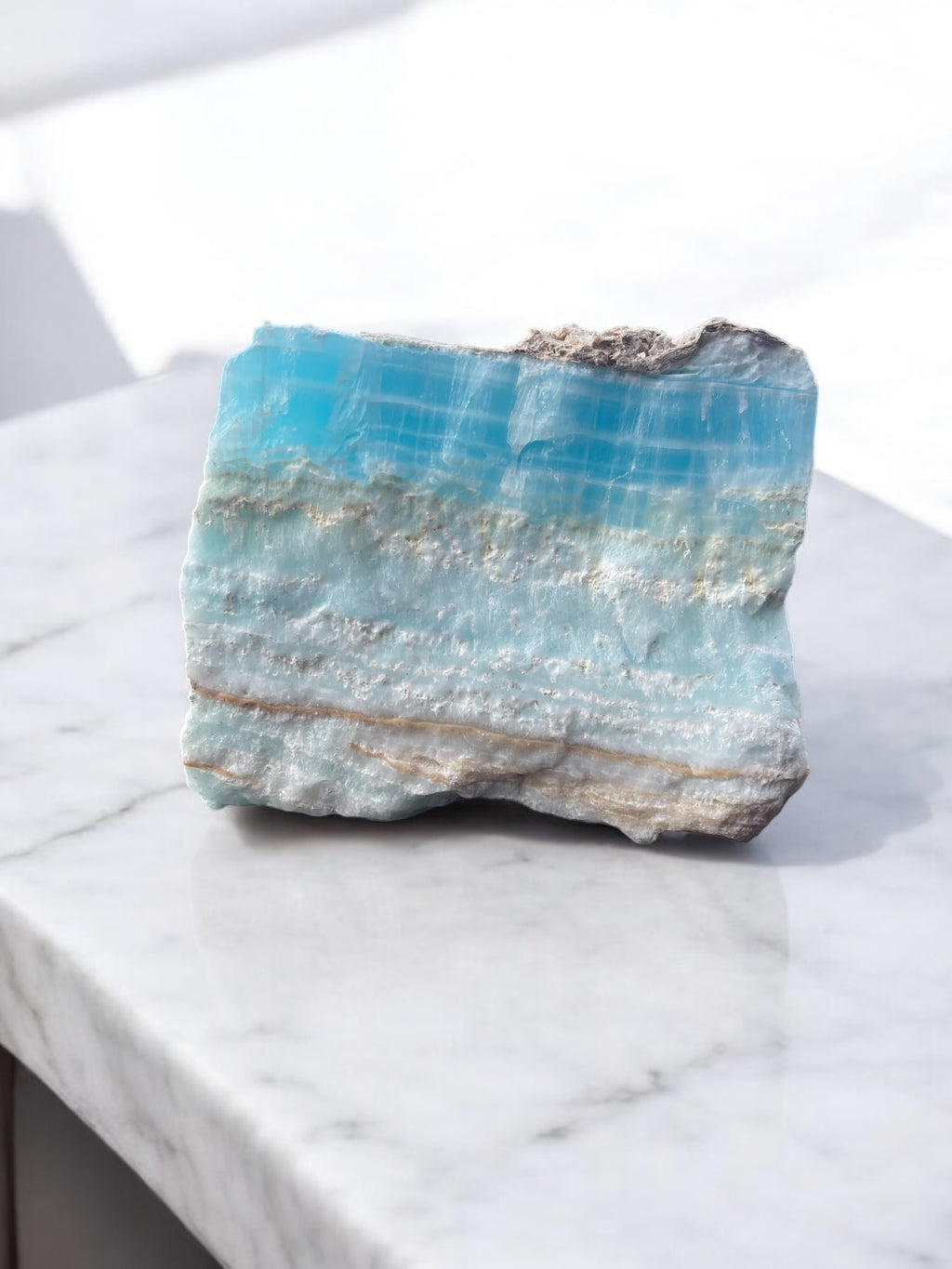 Ruwe Caribbean Blue Calciet (Hoog kwaliteit)