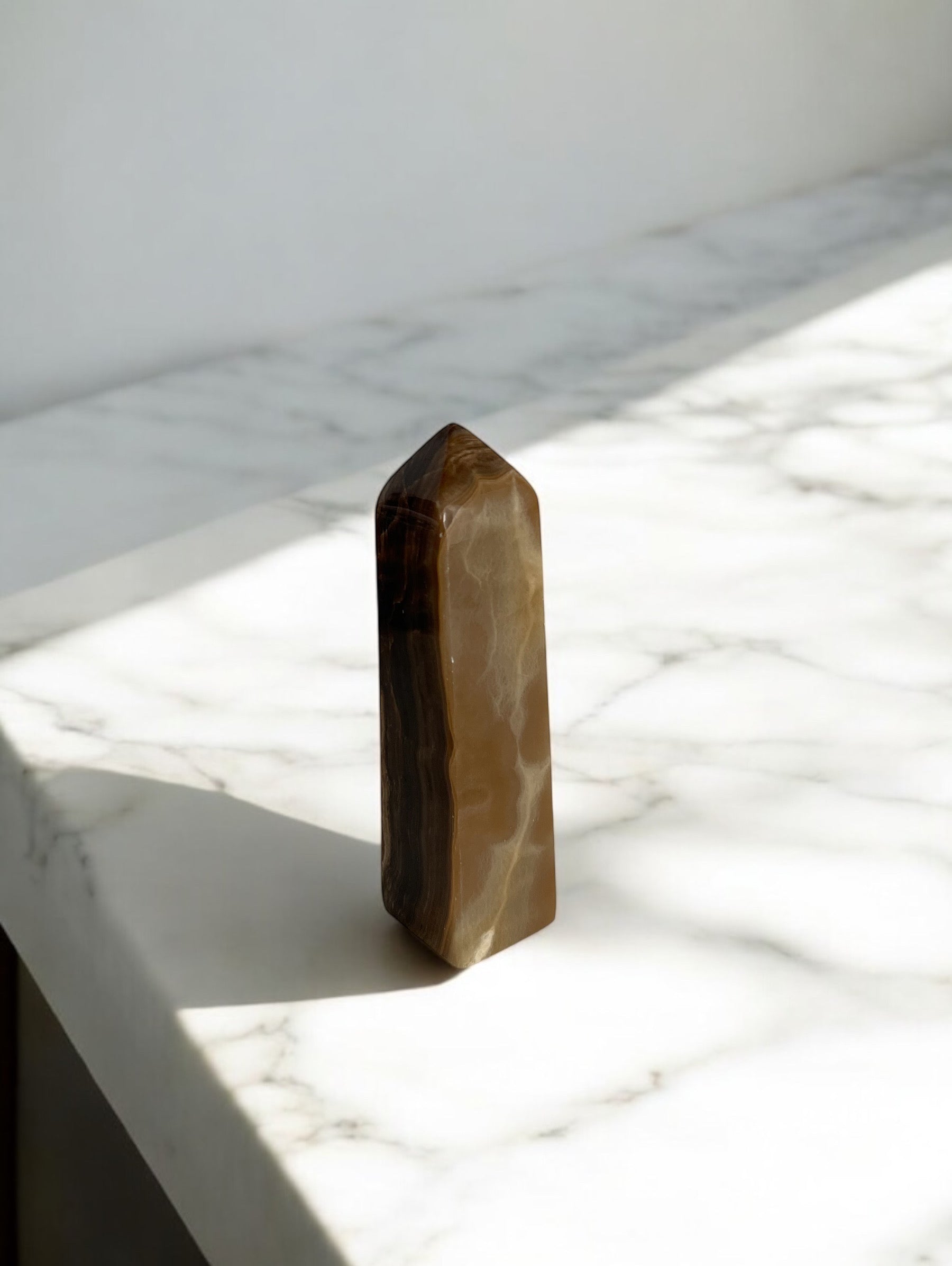 Bruine Onyx (chocolade) calciet tower